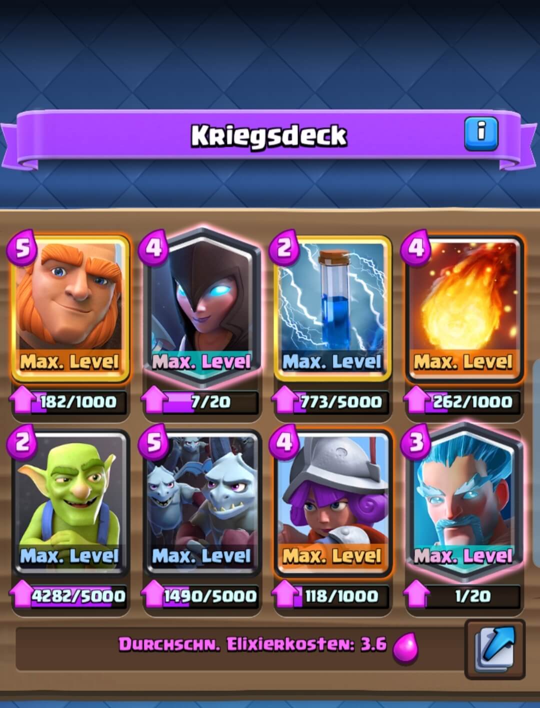 Clash Royale Alle Karten Max Level